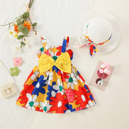0-3 Year Old Baby Girl'S Dress 2 Pieces/Set As A Gift Hat New Style